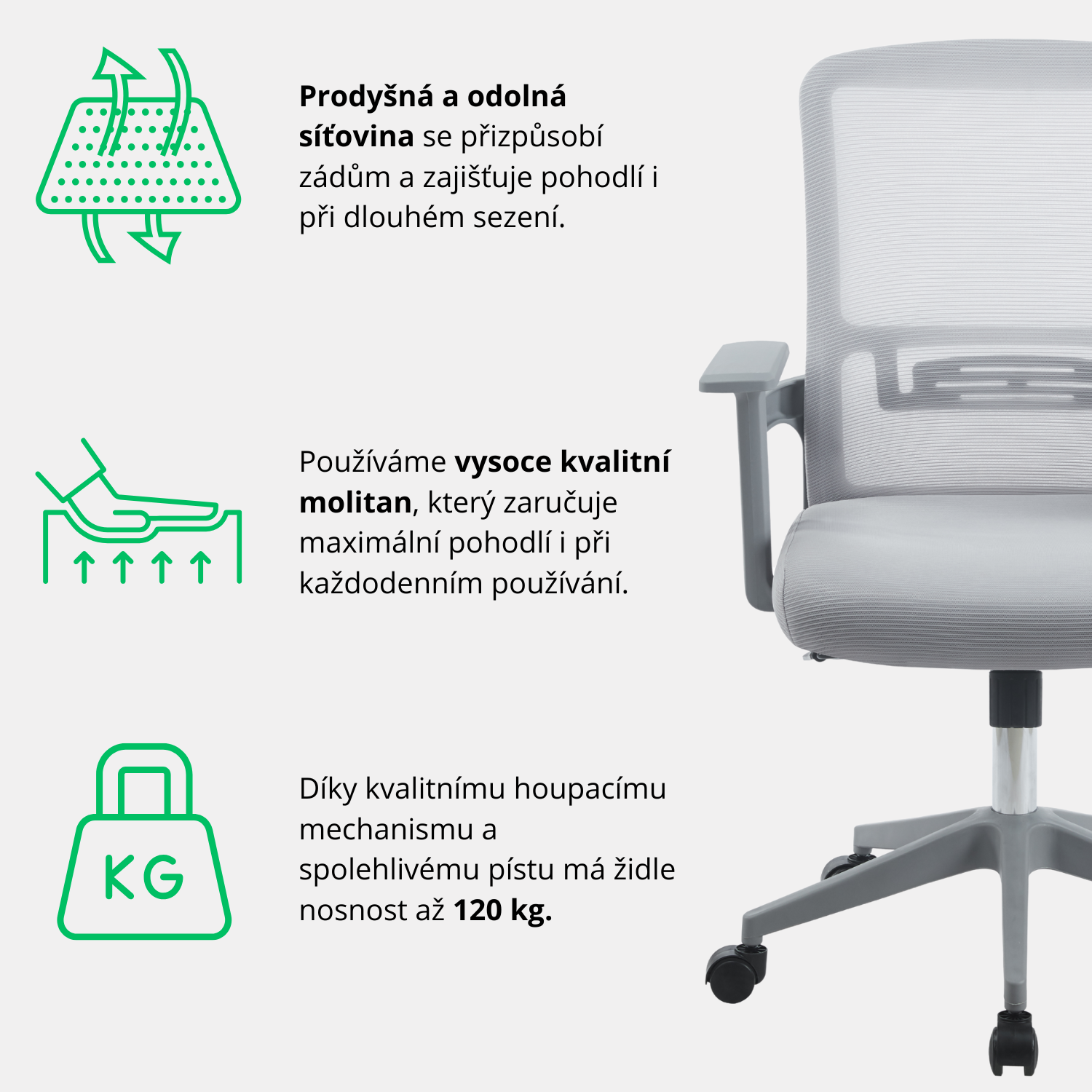 Šedá židle NEXA